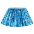 thumbnail image 2 of Tulles Skirts for Girls Sequin Skirt for Girls, Kids Elastic Waist A-Line Sparlky Mini Skirt with Lining, Pleated Sequin Skirts for Party Casual Long Skirts for Girls Blue S, 2 of 3