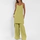 thumbnail image 2 of Conjunto de Pantalones Cortos de Verano con Cuello en V, Blusa sin Mangas Y Pantalones de Bolsillo Sueltos, Traje Casual de 2 Piezas para Mujeres, Conjunto de Mezcla de Algodón de Lavado a Mano, 2 of 9