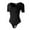 Black, variant on Bodysuits for Women Tummy Control Short Sleeve Scoop Neck Body Suits for Women Compression Slimming Thong Bodysuit