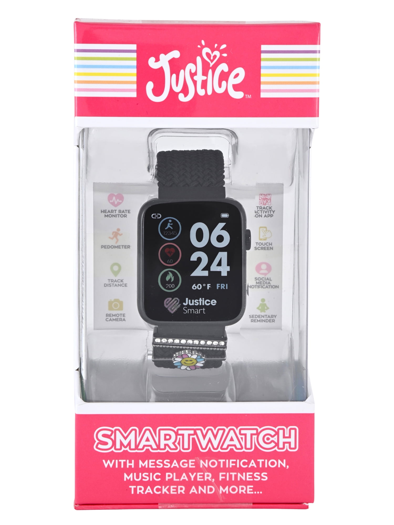 Justice iTime Unisex Child Smart Watch with Black Mesh Magnetic