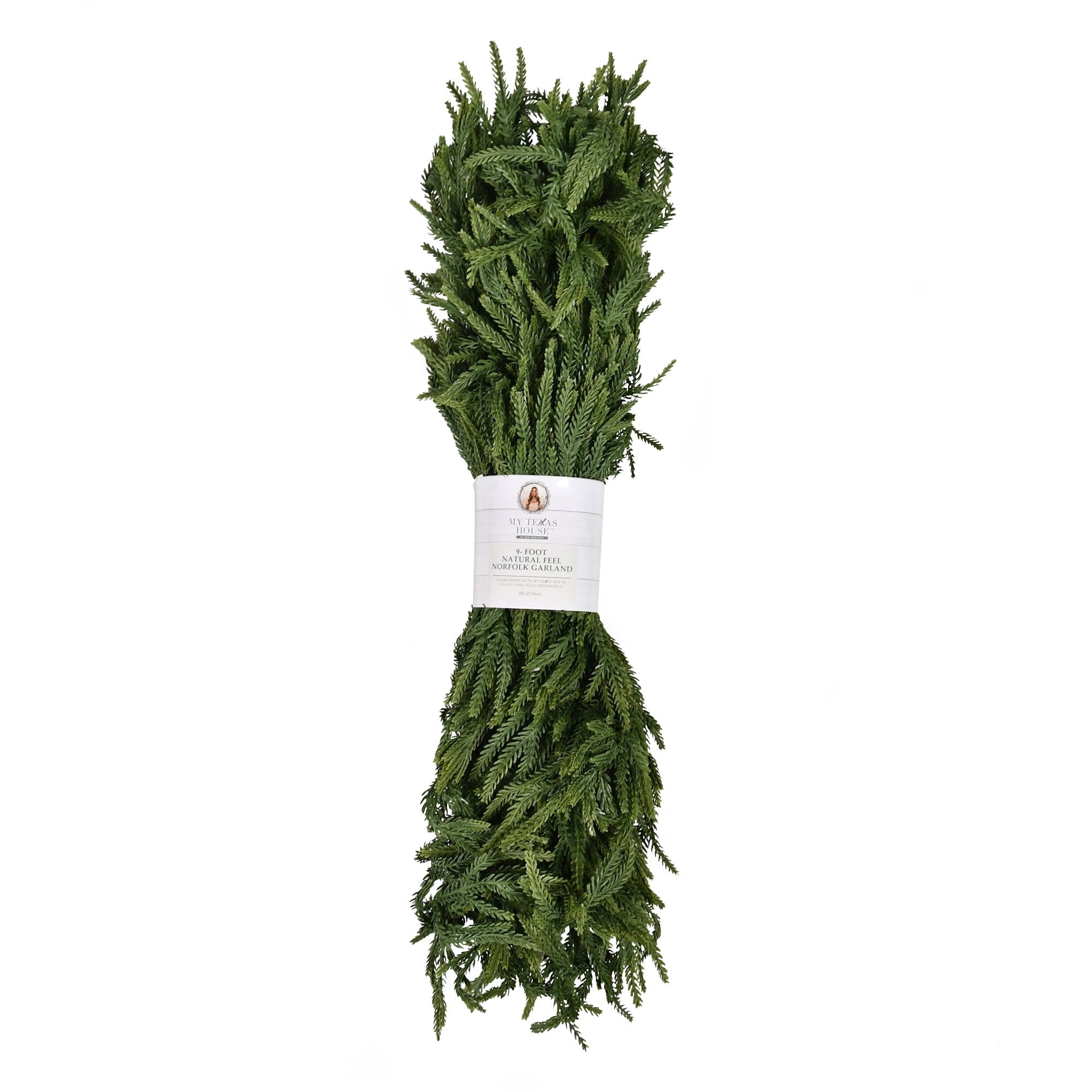My Texas House Norfolk Unlit Artificial Christmas Garland, Green, 9'