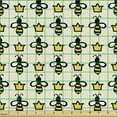 thumbnail image 2 of Ambesonne Queen Bee Fabric by the Yard Upholstery, Cartoon Style Bees Crowns, 10 Yards, Eggshell Mustard, 2 of 5