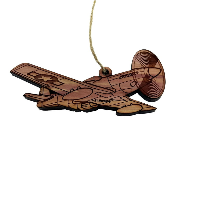 P51 Mustang Plane - Cedar Ornament P51 Mustang Plane - Cedar Ornament