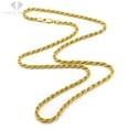 thumbnail image 2 of 925 Italian Sterling Silver 4mm Solid Rope Diamond Cut Chain, FREE Microfiber Cloth, Yellow Gold Plated Link Mens Womens Necklace, Giorgio Bergamo, 2 of 7