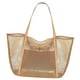 thumbnail image 5 of Bolsa de playa de malla, bolsa de almacenamiento, artículos esenciales de playa, multiusos para mujeres. Caqui, 5 of 9