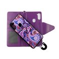 thumbnail image 2 of Purple Paisley Case for Samsung Galaxy A11 / M11 Magnetic Detachable Pu Leather Wallet Cover Flap Closure and Snap-on Book Style Cases Card Holders Wrist Strap 2 in 1 Folio, 2 of 3