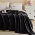 thumbnail image 4 of IR Imperial Rooms Adult Fleece Bed Blanket 310 GSM Microfiber Lightweight Winter Warm Fluffy Cozy Plush Black Queen Size, 4 of 15