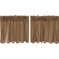 thumbnail image 2 of VHC Brands Ridge Plaid Cotton Rustic Kitchen Curtains Rod Pocket Hanging Loops 24x36 Tier Pair, Cedar Green, 2 of 6
