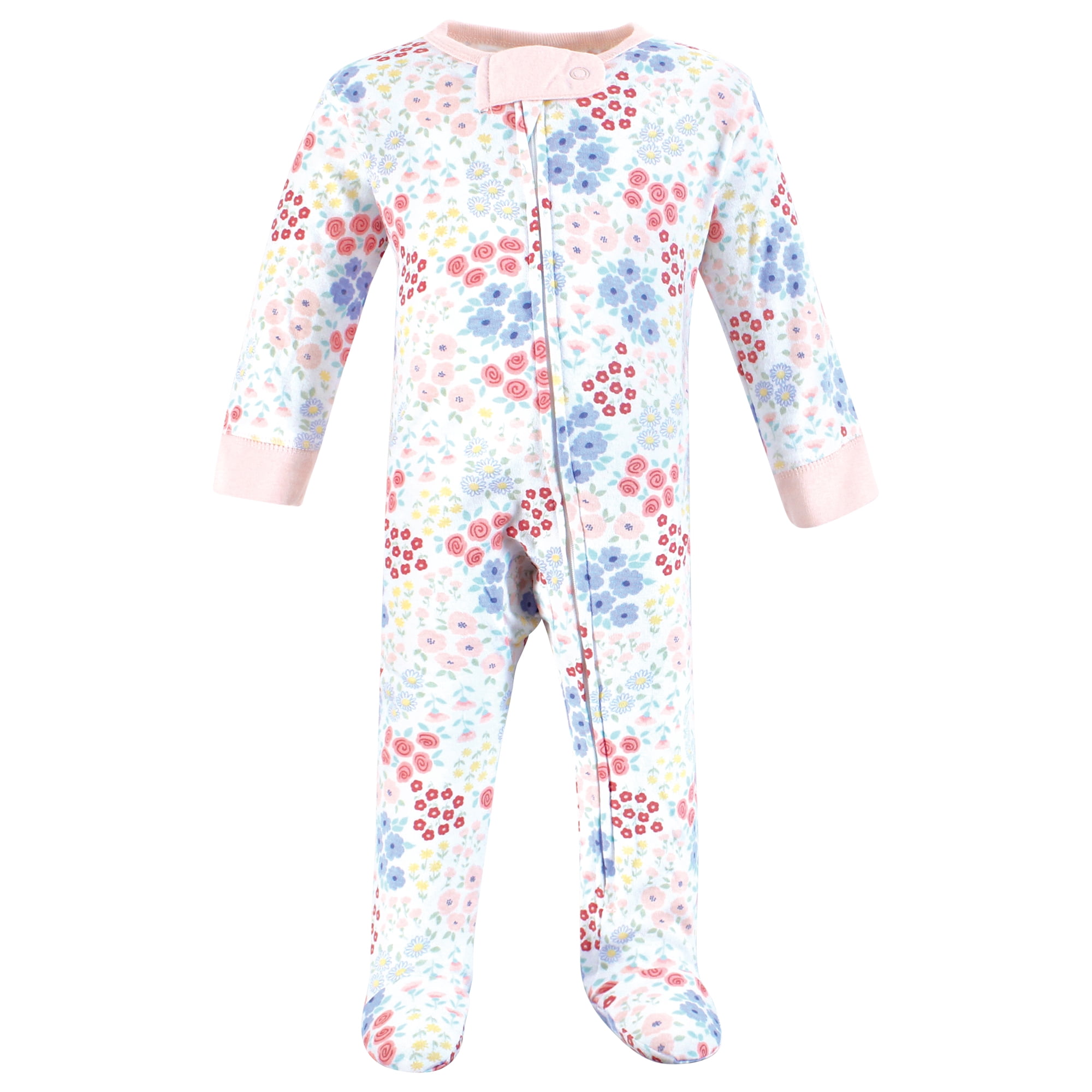 Touched by Nature Baby Girls Organic Cotton Sleep and Play, Flower Market, 0-3 Months