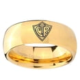 thumbnail image 2 of CTR Pattern 8MM Dome Gold Plated Tungsten Men's Ring, 2 of 2