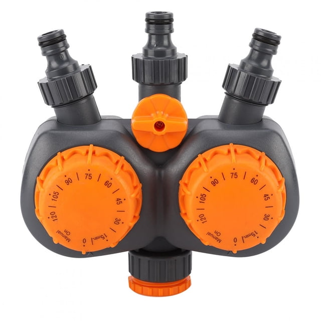 Garden Water Controller Switch G3/4'' with Double Head Irrigation Mechanical Timer Value for Garden Irrigation etc.