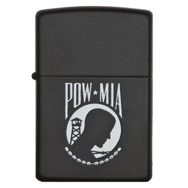 Fox Outdoor 867815 Pow & Mia Zippo Lighter Black Matte