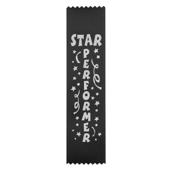 RibbonsNow Star Performer Award Ribbons - 50 Flat Bookmark Style Ribbons (No Card & String)