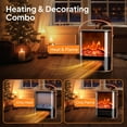 thumbnail image 4 of 1500W Electric Fireplace Stove, 16" H Freestanding Heater with Remote, Timer, Realistic Flame Effect, Adjustable Temperature, Overheat & Tip-Over Protections for Bedroom Living Room Dorm, 4 of 8