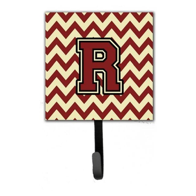 Carolines Treasures CJ1061-RSH4 Letter R Chevron Maroon & Gold Leash or Key Holder