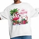 thumbnail image 3 of Camisetas gráficas informales de manga corta con flamencos navideños de Papá Noel para hombre, 3 of 8