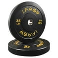 thumbnail image 5 of Olympic Bumper Weight Plates, Rubber Plate with 2-Inch Steel Insert Rubberized Weightlifting Barbell Plates 35LB, Pairs or Sets, 5 of 5