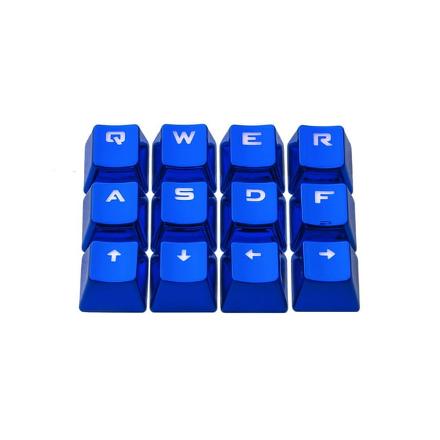 12 Pcs Touches de Clavier Mécanique Rétroéclairé PBT Remplacement Accessoire Informatique - Bleu