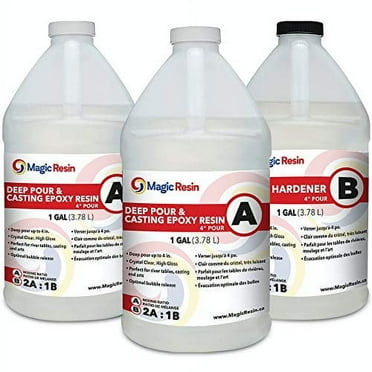 Deep Pour Epoxy Resin for River Table | 3 Gallon (11.4 L) | 4'' DEEP POUR, CASTING & ART Epoxy Resin Kit | Low VOC & Low Odor | Crystal Clear and High Gloss | For River Tables, Deep Pour, Casting