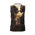 thumbnail image 4 of Yiaed Romantic Flower Lion Couple Print Men's Singlet Vests Summer Running Muscle Tank Tops Gym Undershirt Round Neck Sleeveless for man, 4 of 5
