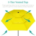 thumbnail image 2 of Best Choice Products 10ft 3-Tier Solar Patio Umbrella w/ 24 LED Lights, Tilt Adjustment, Easy Crank - Yellow, 2 of 7