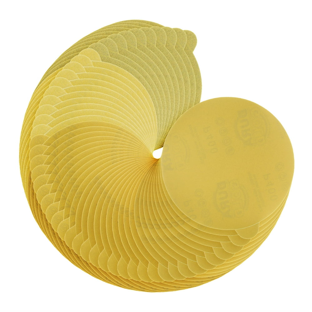 Variety Pack 6" Gold PSA Self Adhesive Sanding Discs for DA Sanders 10