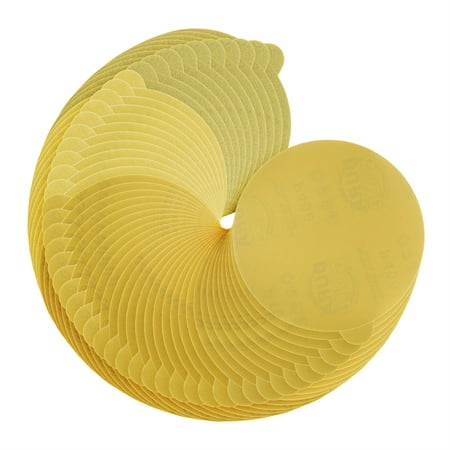 

Variety Pack 6 Gold PSA Self Adhesive Sanding Discs for DA Sanders -10 of each Grit (80 150 220 320 400) Box of 50