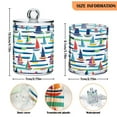 thumbnail image 5 of Yayeee 2 Pack Qtip Holder Bathroom Cotton Swab Canister with Lid Clear Dispenser Set, Colorful Sailboats, 5 of 6