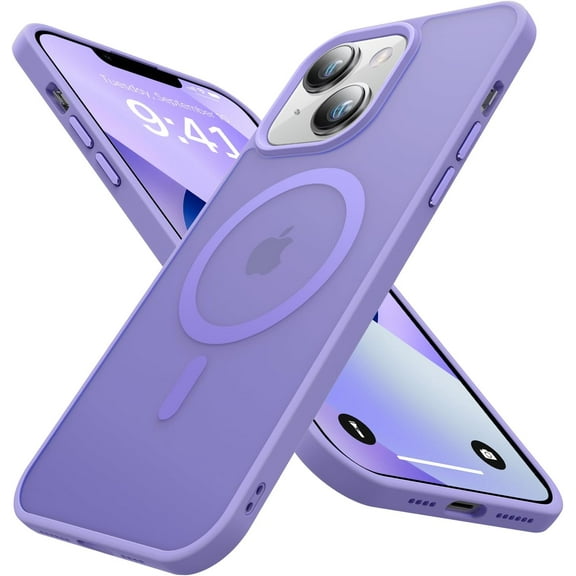 Entronix Phone Case Compatible with Magsafe for Apple iPhone 14 Magnetic Case, Heavy Duty Slim Dual Layer Shockproof Magnetic Case for Apple iPhone 14, Purple