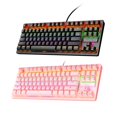 thumbnail image 2 of Cateissary Teclado mecánico Punk, teclado con cable USB de 87 teclas con retroiluminación, teclado para ordenador portátil para juegos de oficina Juegos de teclado y mouse para computadora Rosado, 2 of 6