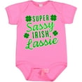 thumbnail image 3 of Inktastic Super Sassy Irish Lassy with Green 4 Leaf Clovers Boys or Girls Baby Bodysuit, 3 of 5