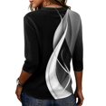 thumbnail image 6 of Domzest Half Sleeve Tops for Women Boho Floral Graphic Loose Fit Shirt Lightweight Crew Neck Dressy Casual Basic Blouse Black XL, 6 of 6