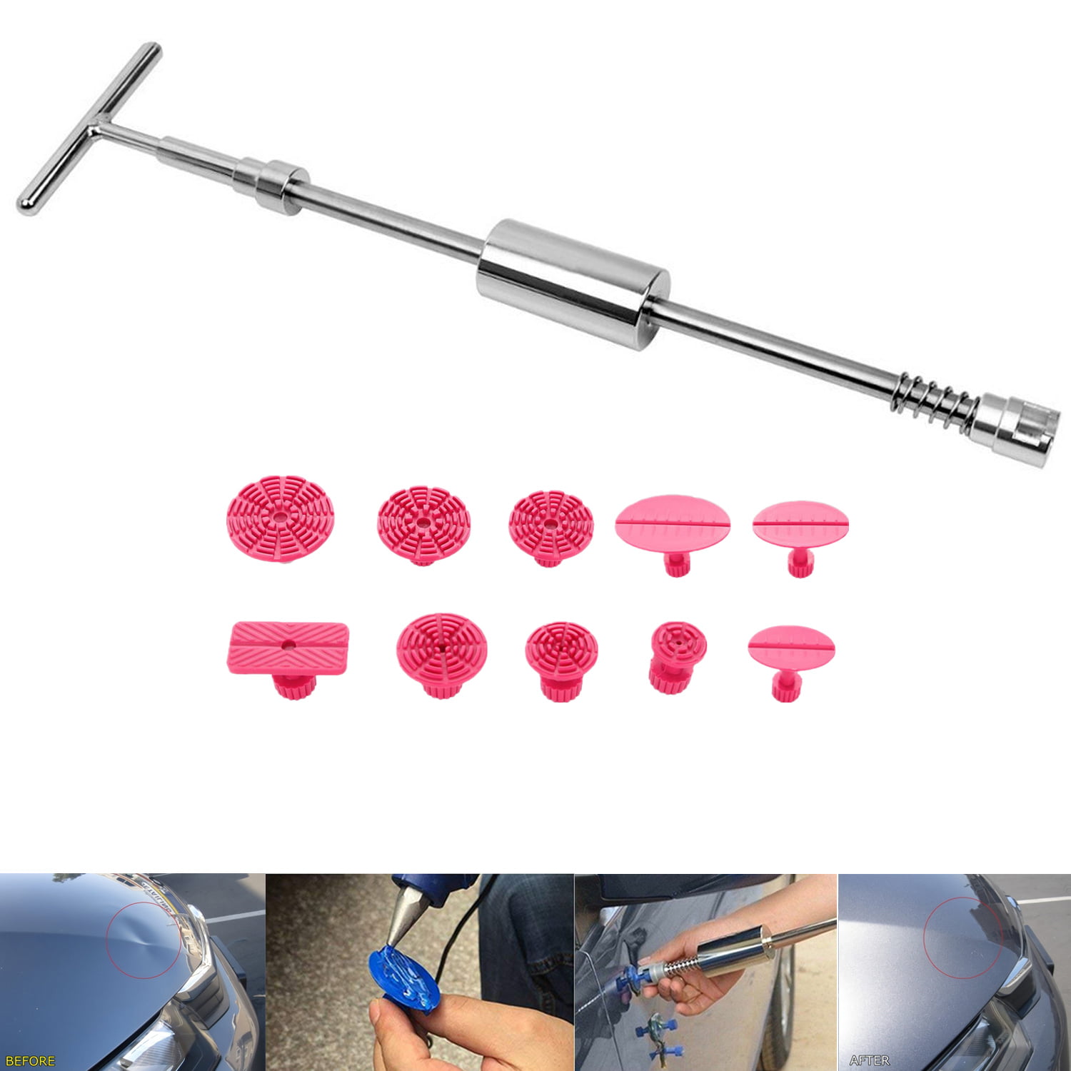 5-Size Car Body Dents Removal Pulling Tabs Paintless Dent Repair Tool 10x 