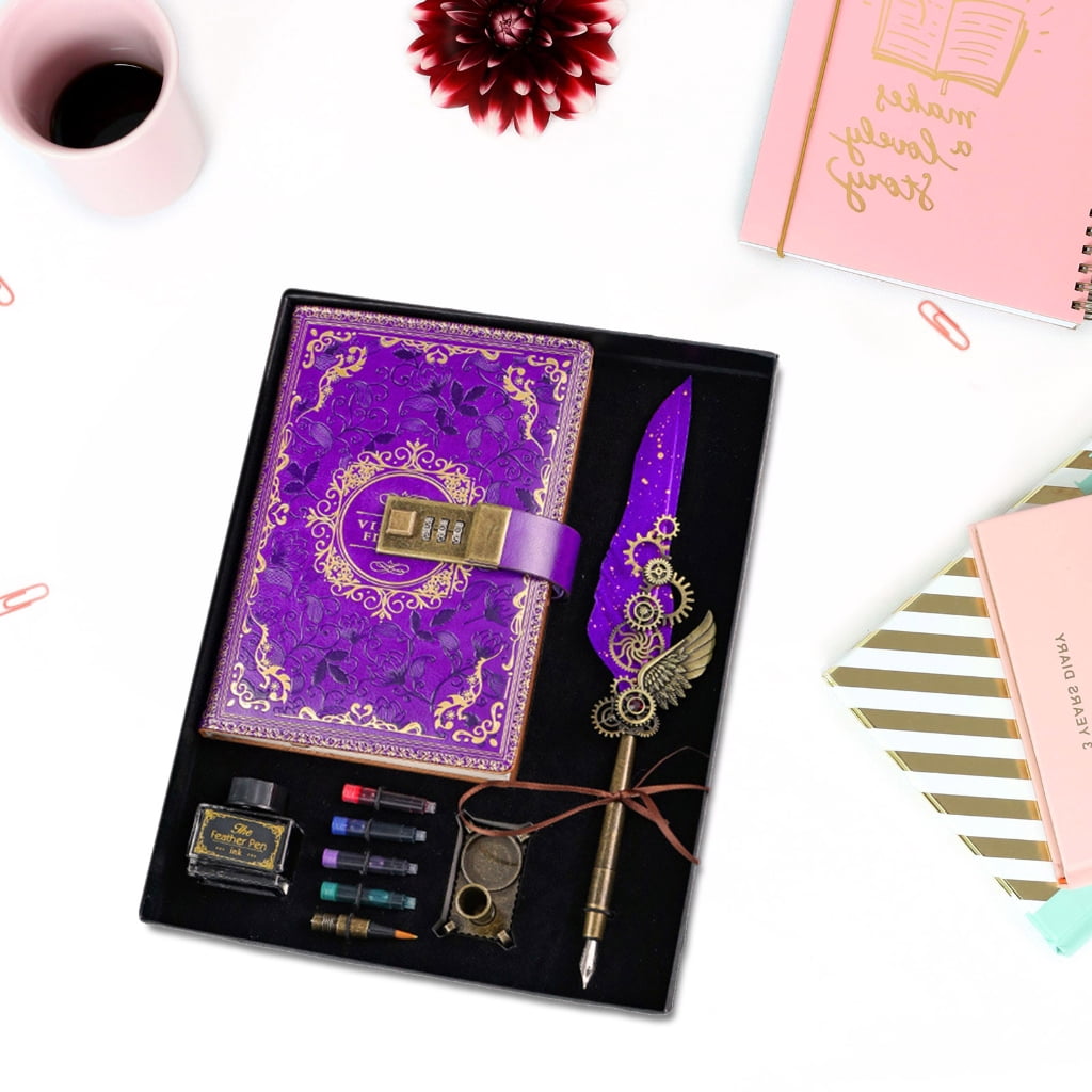 Delicate Set Password Journal PU Leathers Cover Combination Diary Digital Notebook Umbrella