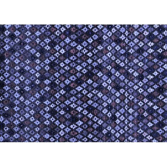 Ahgly Company Machine Washable Indoor Rectangle Abstract Blue Modern Area Rugs, 2' x 3'