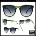 thumbnail image 2 of Unique Curved Inset Lens Horn Rim Plastic Retro Hipster Sunglasses Green - Smoke, 2 of 8