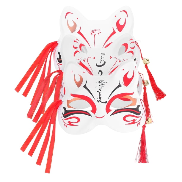 KAKOWELY 3 máscaras de cosplay de media cara para gato, máscaras para fiesta de mascarada, máscara de disfraz para actuación