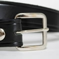 thumbnail image 2 of Amish-Made Cowhide Casual Leather Belt, Work Belt with Chrome Buckle and Snaps, 1/8" Thick and 1.25" Wide, Black, 24", 2 of 5