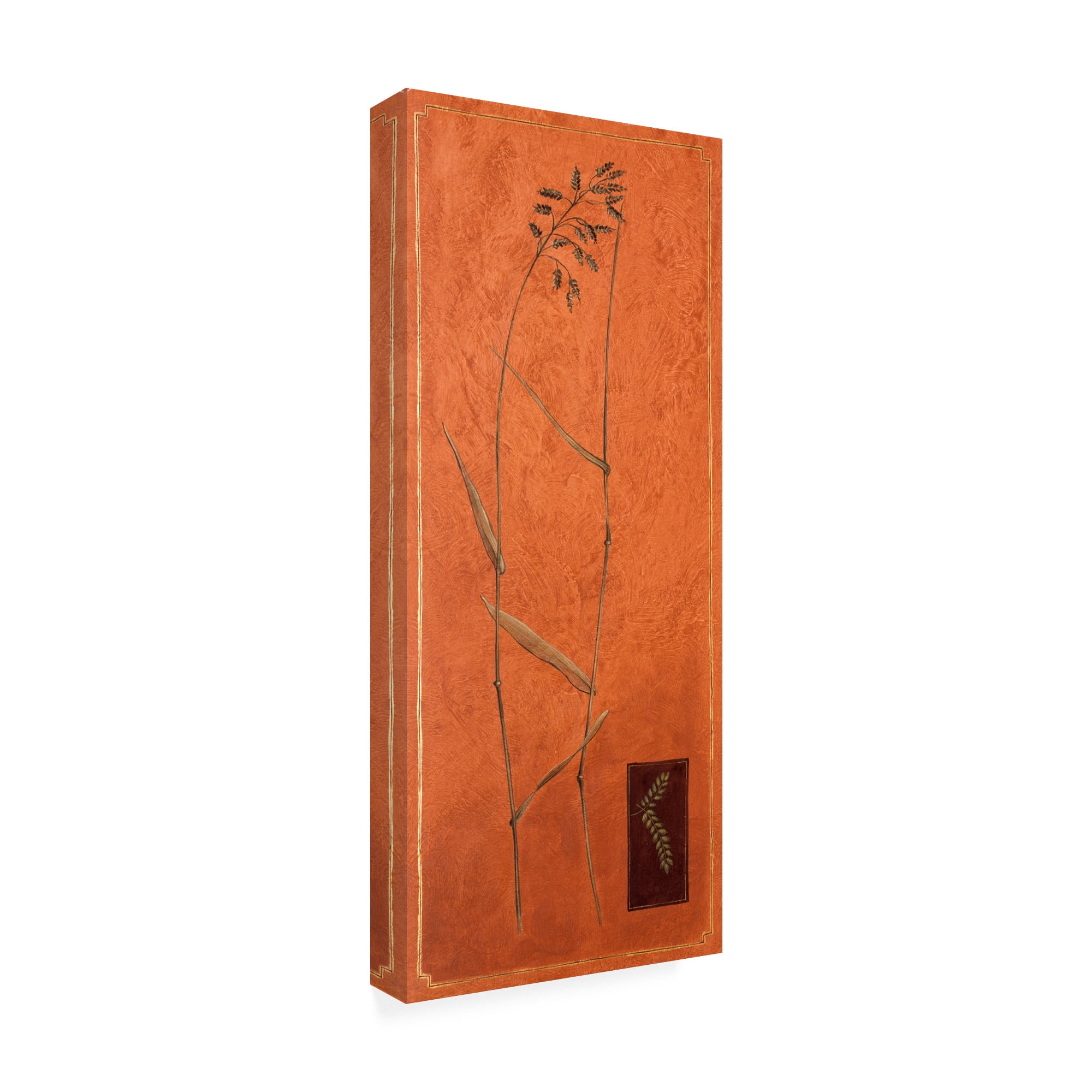 Trademark Fine Art 'Grass On Orange Background' Canvas Art by Pablo Esteban