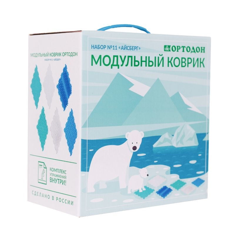 Ortodon Iceberg Module Sensory Mat 6 Pieces Orthopedic Puzzle Mats for Foot Massage Game Mat Massage Sensory Mat Puzzle Floor Mat, Blue and White