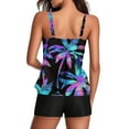thumbnail image 5 of Aboser Tropical Print Hawaii Tankini Swimsuit Women Tummy Control 2 Piece Bathing Suit Trendy Blouson Top with Boyshorts Beachwear for Summer Vacation, 5 of 6