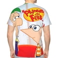 thumbnail image 2 of Phineas And Ferb Shirt 3d Printed T Shirt Crewneck Short Sleeve Top Tees For Mens, 2 of 8