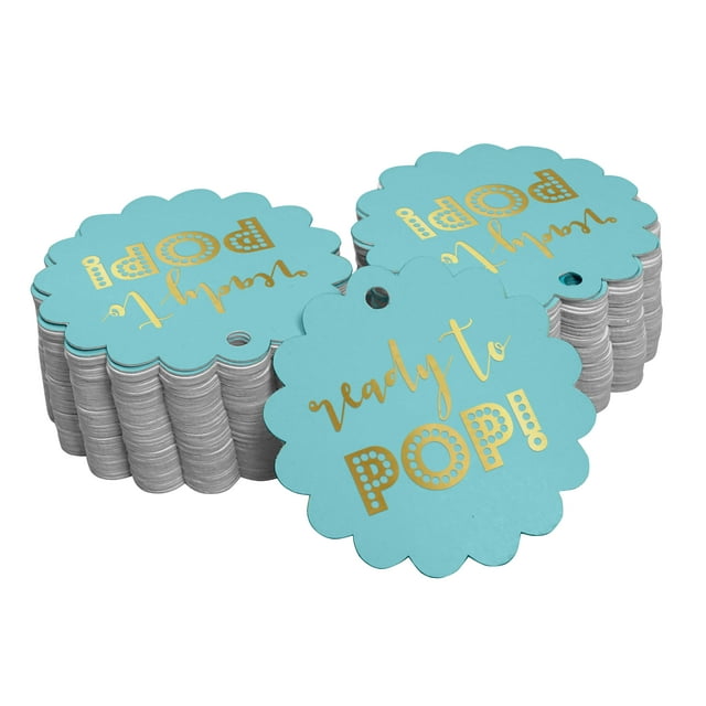 Inkdotpot Real Gold Foil Ready To Pop Baby Shower Tags Favor Hang Paper Tags 50 Pieces