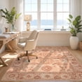 thumbnail image 3 of Design&I 8'x10' Washable Area Rug Snag-Free Boho Vintage Ornate Southwestern Border Distressed Scroll Pink Flowing Dynamic for Dining Room, Large Office, Lounge, 3 of 7
