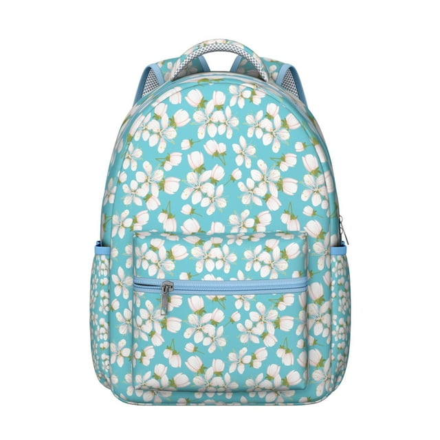 Small Floral Print School Backpack Comfortable and Wear-Resistant Students’s Backpack with Bright Bloom and Blossom Design
