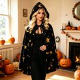 thumbnail image 2 of HOWPAY Halloween Capes For Adults Print Tie Front Hooded Cape Shawl Party Cloak Stage Cosplay Outfit For Holiday Masquerade Event Halloween Costumes One Size, 2 of 8