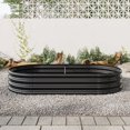 thumbnail image 4 of Raised Garden Bed Outdoor, Oval Large Metal Raised Planter Bed For For Plants, Vegetables, And Flowers - Black, 4 of 9