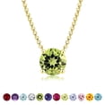 thumbnail image 1 of JeenMata Hermoso collar con colgante de solitario con piedra natal de mayo, talla redonda de 1 quilate, esmeralda, chapado en oro amarillo de 18 quilates, mujer, adulto, 1 of 6