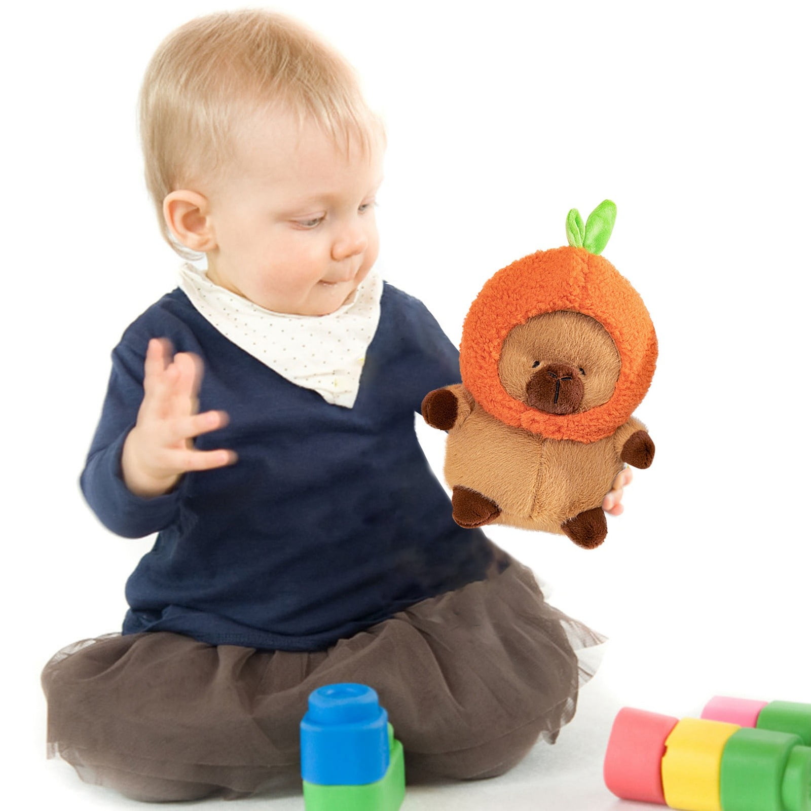 Musatteng Adorable Capybara Plush Toy with Removable Hat - Interactive Dress-Up Doll for Girls 3+, Soft Stuffed Animal & Imaginative Play Companion