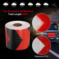 thumbnail image 3 of Uxcell Reflective Tape, Self-Adhesive Trailer Reflector Tape Waterproof Warning Sticker Red-black 4 Inch x 82 Feet, 3 of 6